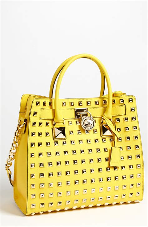 michael kors yellow hamilton|michael kors hamilton studded bag.